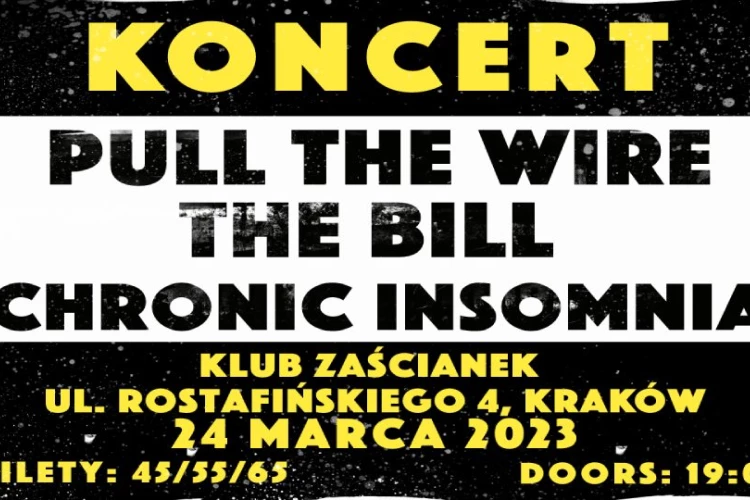 Klub Studio - Pull The Wire x The Bill x Chronic Insomnia klubgwarek - Pull The Wire x The Bill x Chronic Insomnia